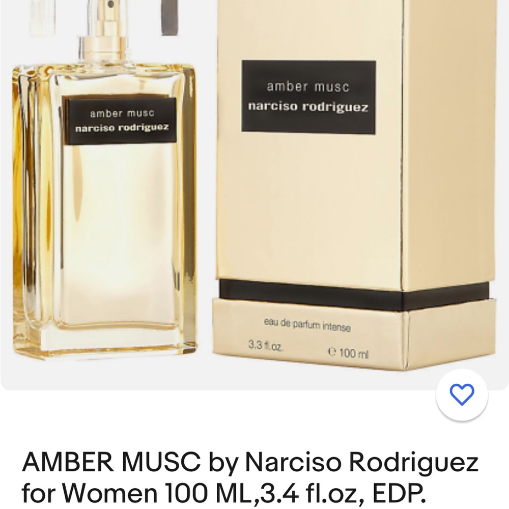 Narciso Rodriguez Amber Musc intense 100ml . Worn 3 times . No box.